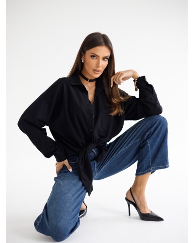 Koszula wiązana z literą "B" Byolala....! czarna