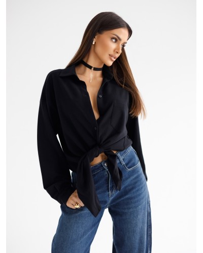 Koszula wiązana z literą "B" Byolala....! czarna