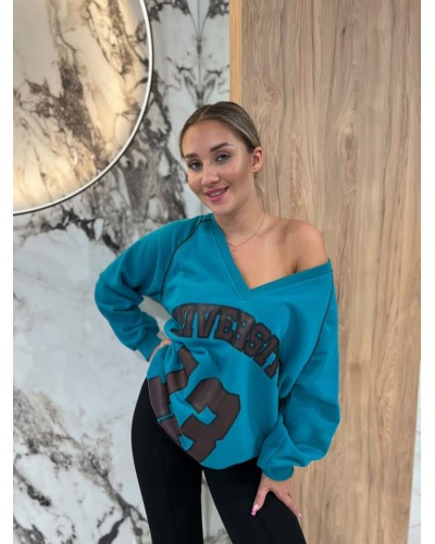 Bluza University 13 By o la la...! petrol z chocomuss