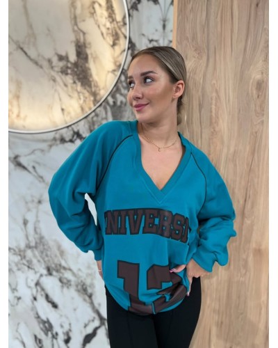 Bluza University 13 By o la la...! petrol z chocomuss