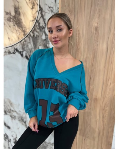 Bluza University 13 By o la la...! petrol z chocomuss