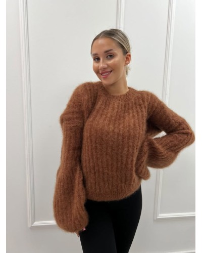 Sweter moherowy dzwoneczek cynamon