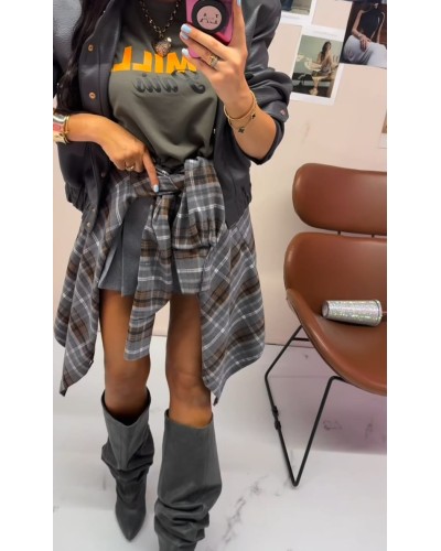 Koszula flanelowa w kratę La Milla szara