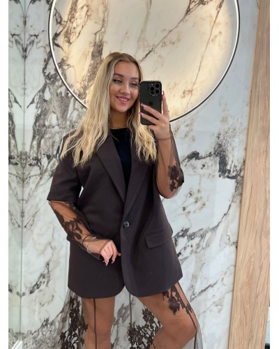 Marynarka z koronkowym rękawem By o la la...! chcocomus