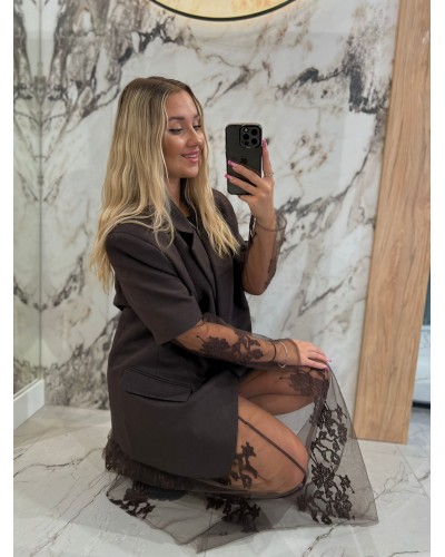 Marynarka z koronkowym rękawem By o la la...! chcocomus