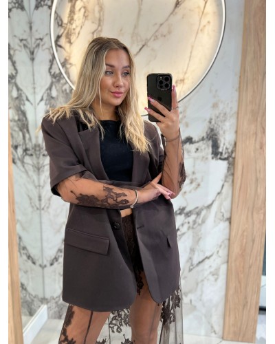 Marynarka z koronkowym rękawem By o la la...! chcocomus