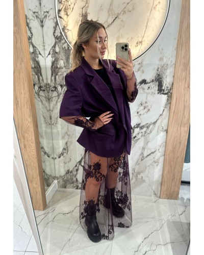 Spódnica koronkowa By o la la...! śliwkowa