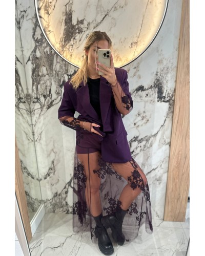 Spódnica koronkowa By o la la...! śliwkowa