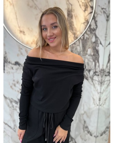 Kombinezon z falą na dekolcie By o la la...! czarny