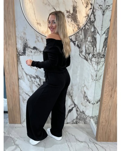 Kombinezon z falą na dekolcie By o la la...! czarny