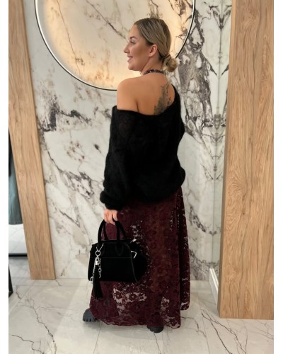 Spódnica midi koronkowa By o la la...! merlot