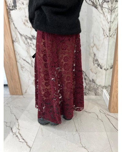 Spódnica midi koronkowa By o la la...! merlot