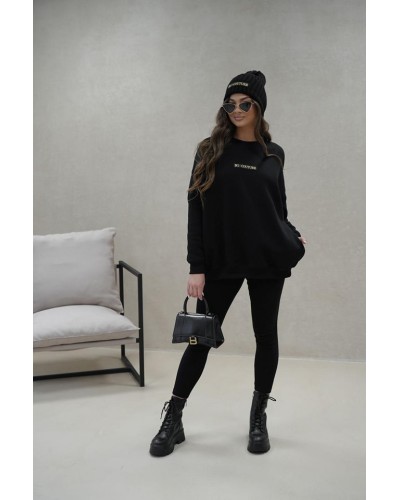 Komplet bluza plus legginsy BRANDENBURG COUTURE czarny