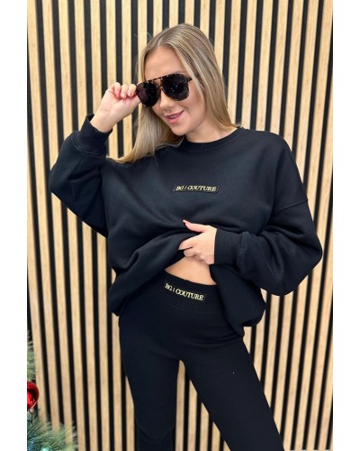 Komplet bluza plus legginsy BRANDENBURG COUTURE czarny