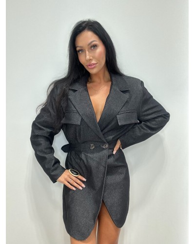 Trencz materiałowy La Milla ciemny jeans