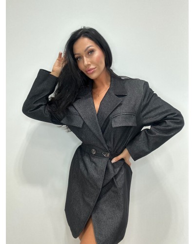 Trencz materiałowy La Milla ciemny jeans