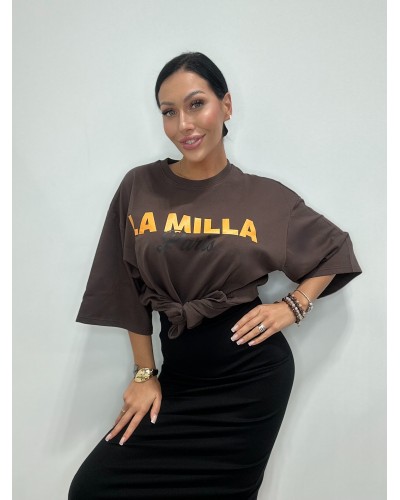 T-shirt Paris La Milla czekoladowa