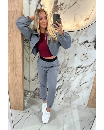 Spodnie dresowe serduszka By o la la...! grafitowe