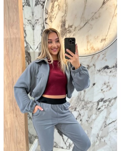 Spodnie dresowe serduszka By o la la...! grafitowe