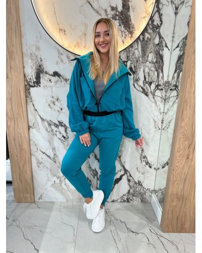 Spodnie dresowe serduszka By o la la...! petrol