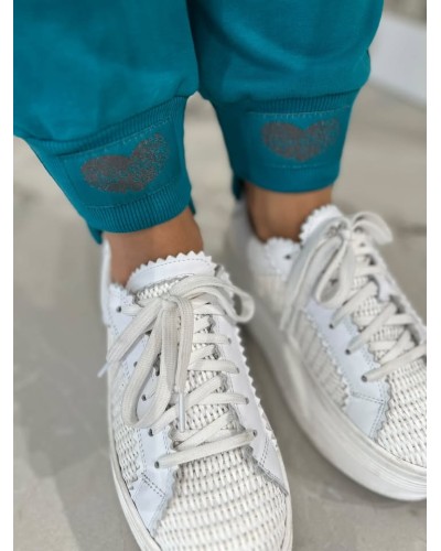 Spodnie dresowe serduszka By o la la...! petrol