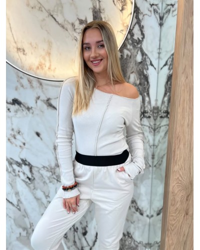 Spodnie dresowe serduszka By o la la...! beżowe