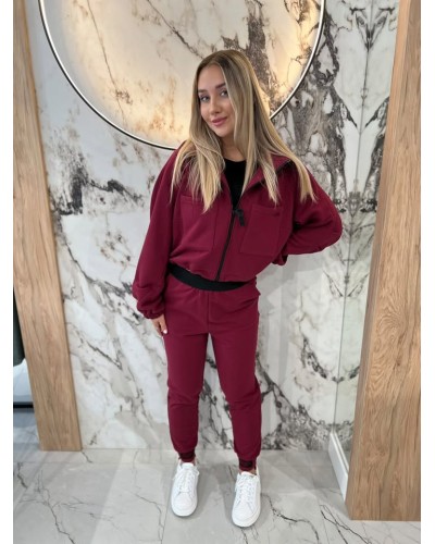 Spodnie dresowe serduszka By o la la...! merlot
