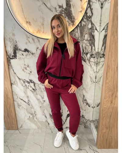 Spodnie dresowe serduszka By o la la...! merlot