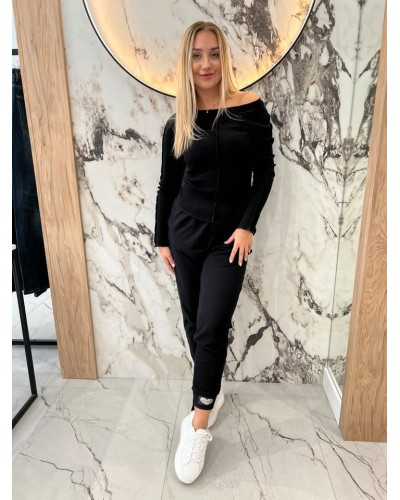 Spodnie dresowe serduszka By o la la...! czarne