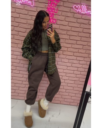 Spodnie dresowe ocieplane La Milla czekoladowe