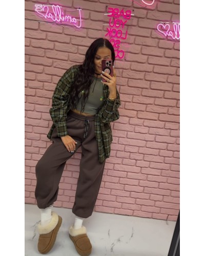 Spodnie dresowe ocieplane La Milla czekoladowe