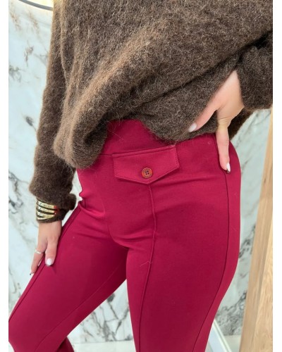 Spodnie materiałowe dzwony By o la la...! merlot