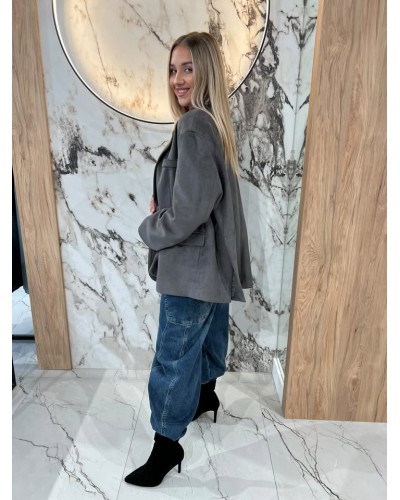 Marynarka welurowa By o la la...! szara