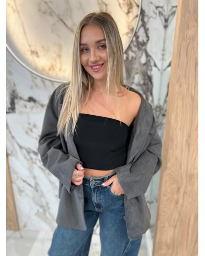 Marynarka welurowa By o la la...! szara