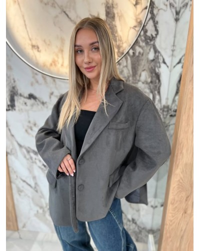 Marynarka welurowa By o la la...! szara