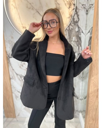 Marynarka welurowa By o la la...! czarna