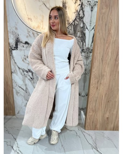 Płaszcz teddy By o la la...! beżowy