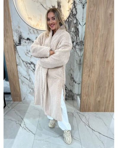 Płaszcz teddy By o la la...! beżowy