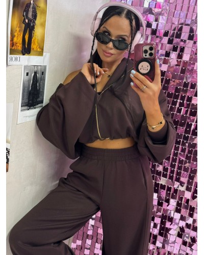 Komplet dresowy La Milla czekoladowy