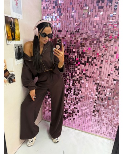 Komplet dresowy La Milla czekoladowy