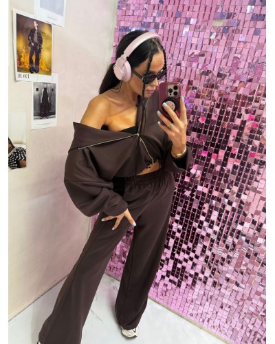 Komplet dresowy La Milla czekoladowy