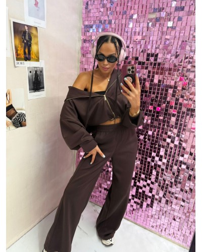 Komplet dresowy La Milla czekoladowy