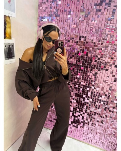 Komplet dresowy La Milla czekoladowy