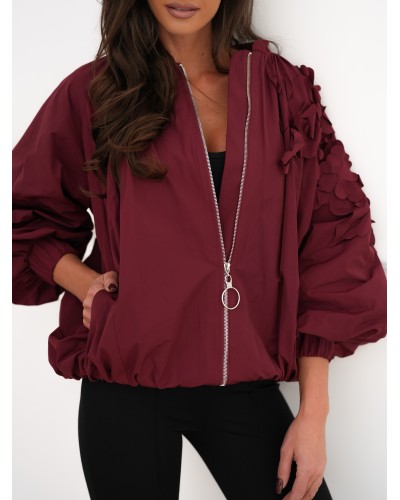 Kurtka bomberka z kwiatami 3D By o la la...! merlot