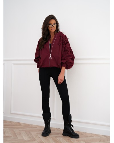 Kurtka bomberka z kwiatami 3D By o la la...! merlot