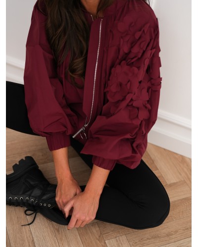 Kurtka bomberka z kwiatami 3D By o la la...! merlot