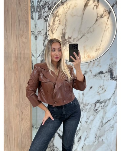 Kurtka z ekoskóry By o la la...! mleczna czekolada