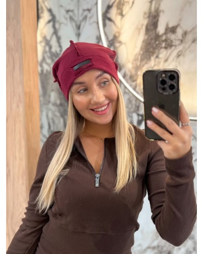 Czapka By o la la...! merlot