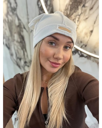 Czapka By o la la...! śmietankowa