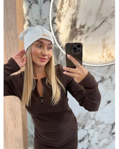 Czapka By o la la...! śmietankowa